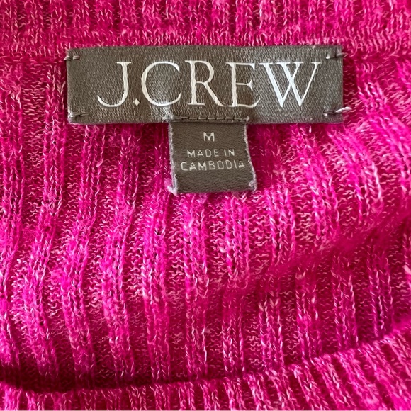 J. Crew Fuchsia Ribbed Knit Top Size Medium - Picture 5 of 5
